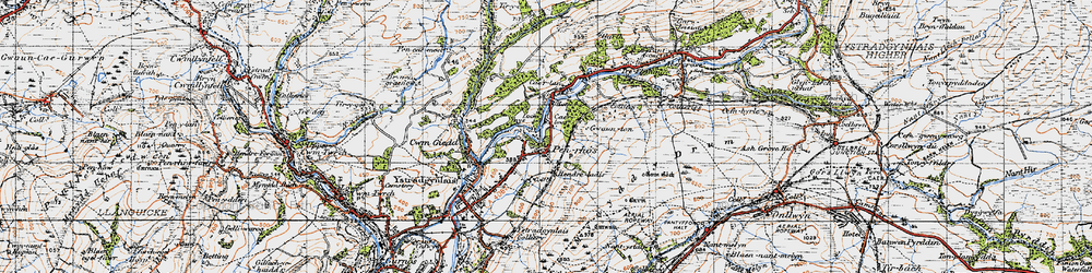 Old map of Caerbont in 1947
