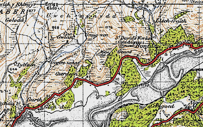 Old map of Uwch-mynydd in 1947