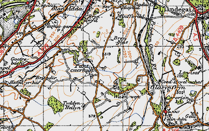 Old map of Caerhun in 1947