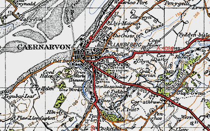 Old map of Caernarfon in 1947