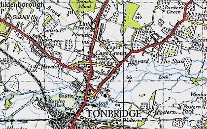 Old map of Cage Green in 1946