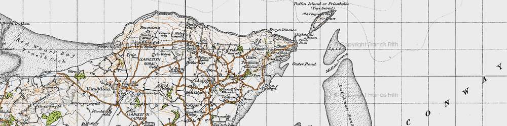 Old map of Caim in 1947