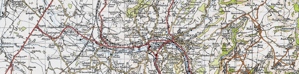 Old map of Cainscross in 1946
