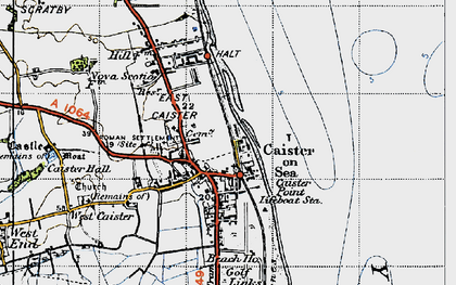Old map of Caister-on-Sea in 1945