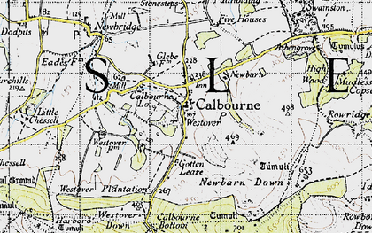 Old map of Calbourne in 1945
