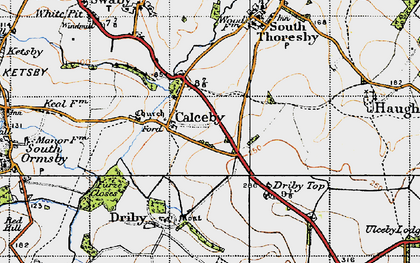 Old map of Calceby in 1946