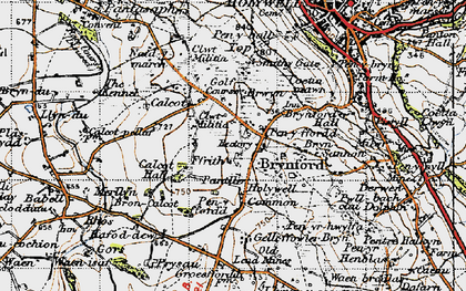 Old map of Calcoed in 1947