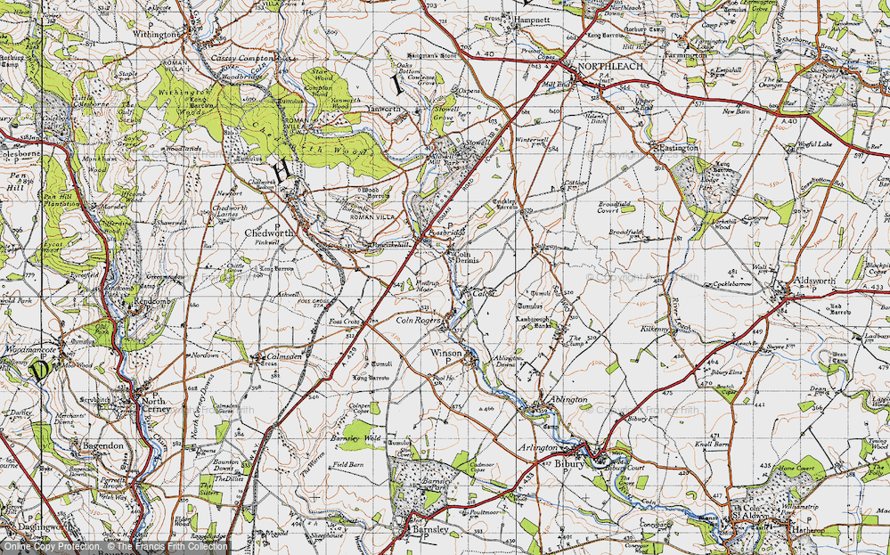 Old Map of Calcot, 1946 in 1946