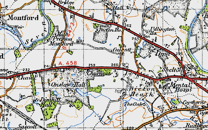 Old map of Calcott in 1947