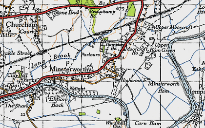Old map of Calcott's Green in 1947