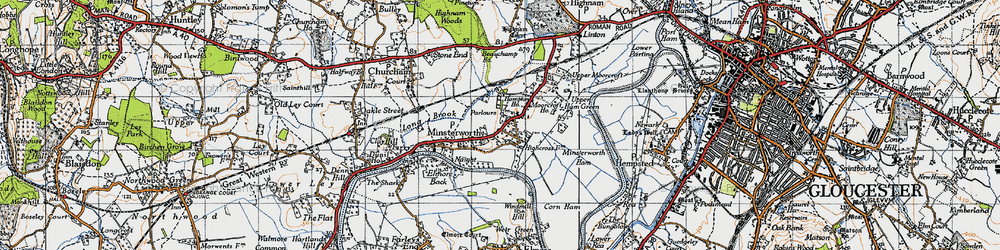 Old map of Calcott's Green in 1947