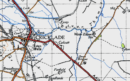 Old map of Calcutt in 1947
