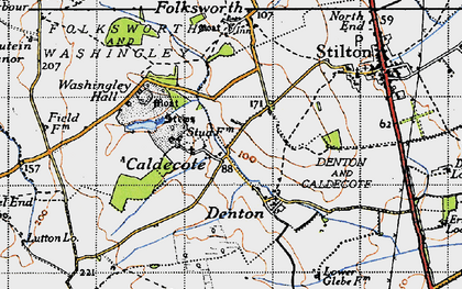 Old map of Caldecote in 1946