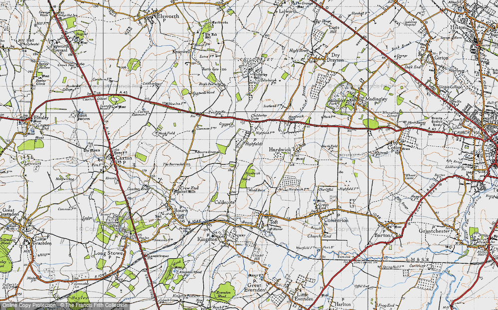 Old Map of Caldecote, 1946 in 1946