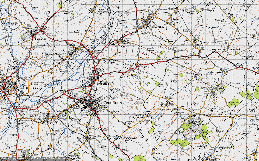 Old Map of Caldecott, 1946 in 1946