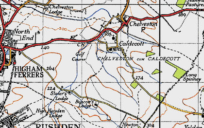Old map of Caldecott in 1946