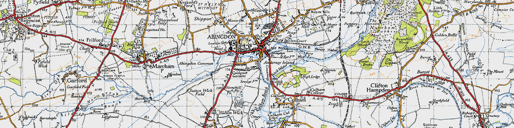 Old map of Caldecott in 1947