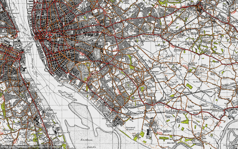 Old Map of Calderstones, 1947 in 1947