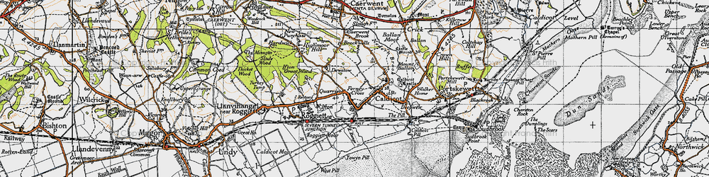Old map of Caldicot in 1946