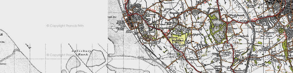 Old map of Caldy in 1947