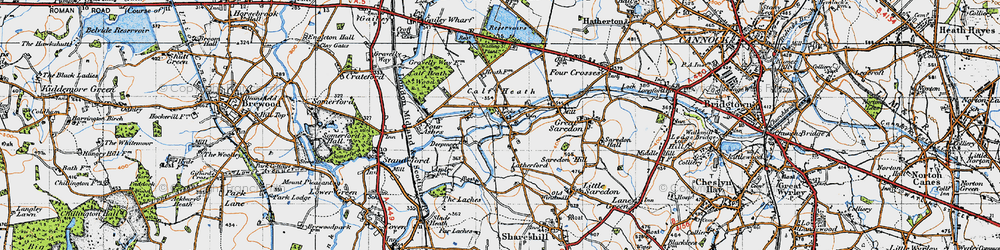Old map of Calf Heath in 1946