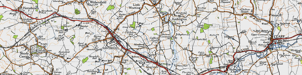 Old map of Calford Green in 1946