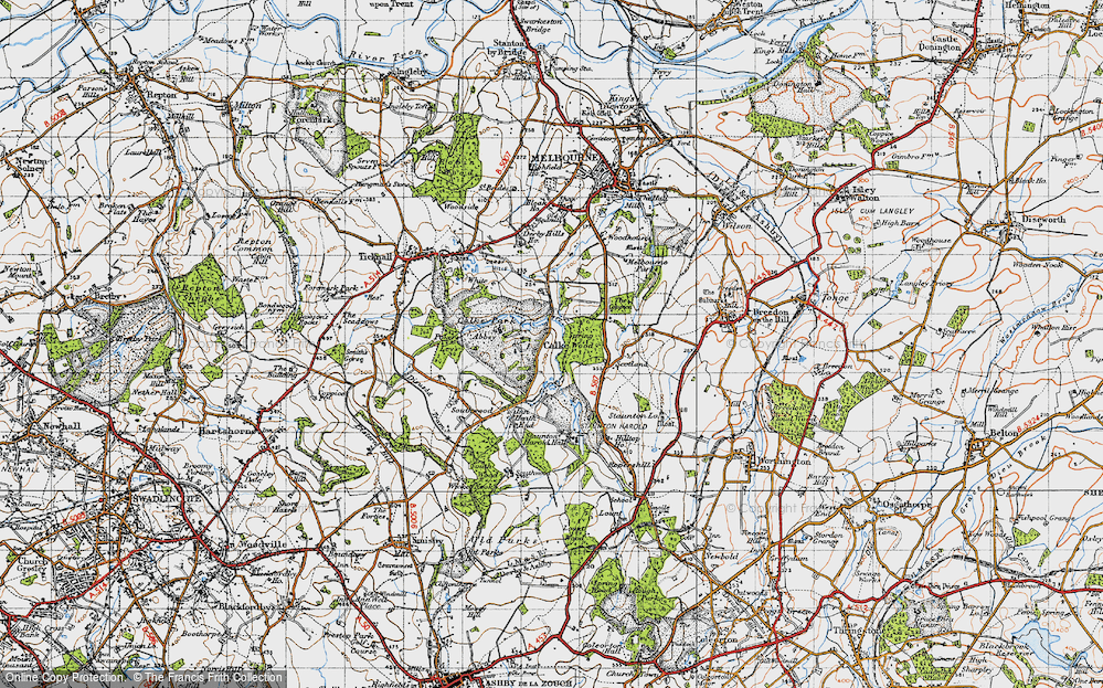 Old Map of Calke, 1946 in 1946