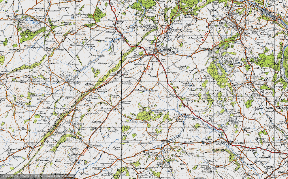 Old Map of Callaughton, 1947 in 1947