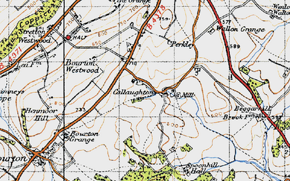 Old map of Callaughton in 1947