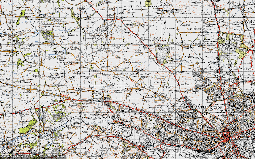 Old Map of Callerton, 1947 in 1947
