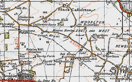 Old map of Whorlton Hall in 1947