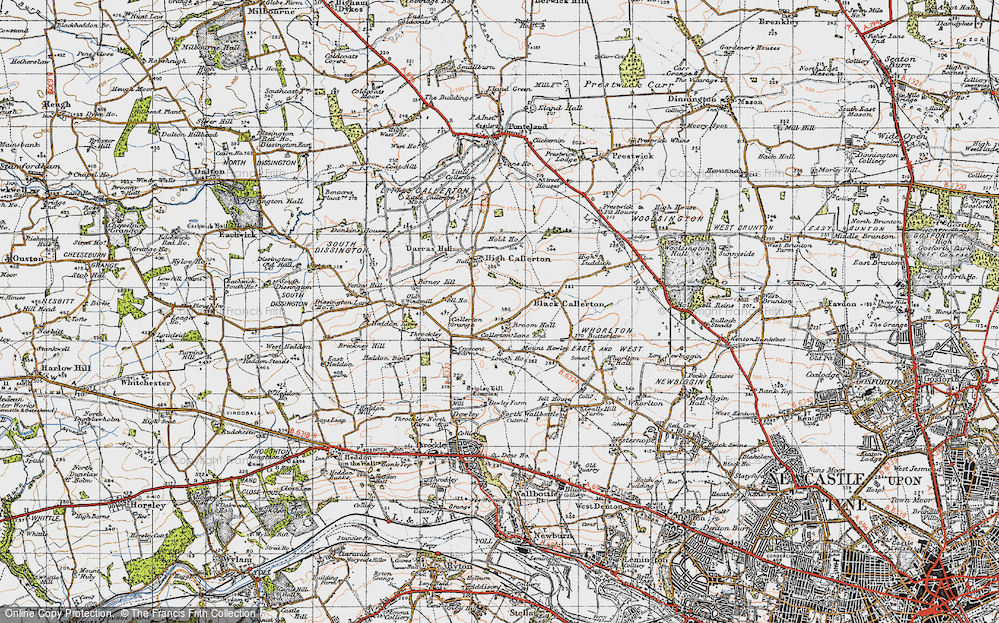 Old Map of Callerton Lane End, 1947 in 1947