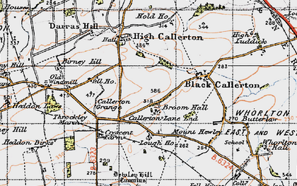 Old map of Dewley Hill in 1947