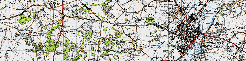 Old map of Callingwood in 1946
