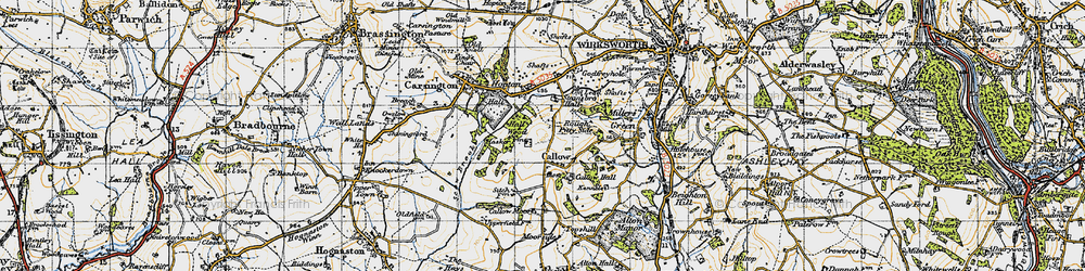 Old map of Callow in 1946