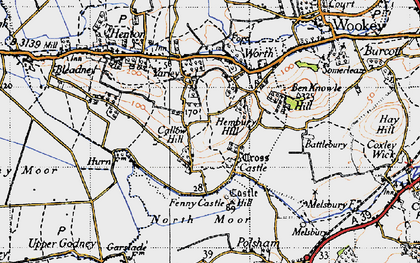 Old map of Ben Knowle Hill in 1946
