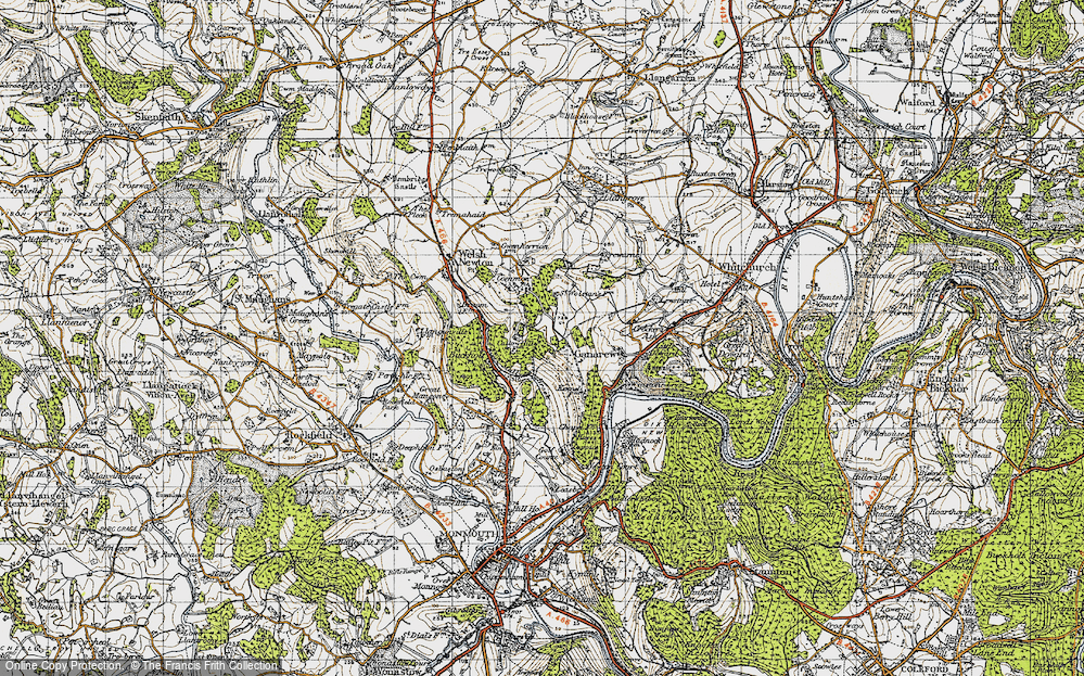 Old Map of Callow Hill, 1947 in 1947