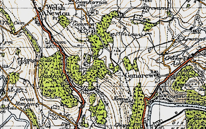 Old map of Callow Hill in 1947