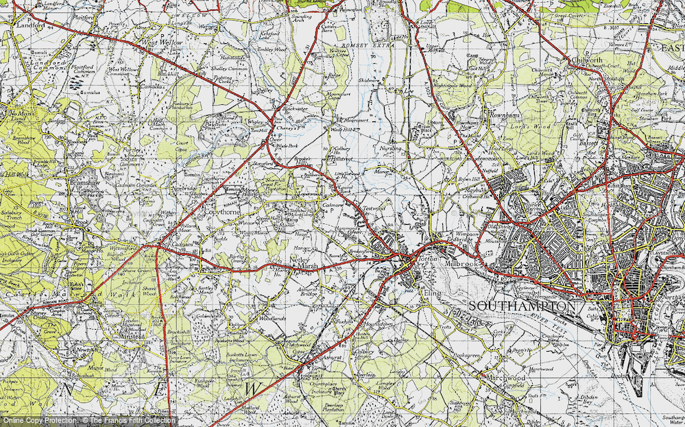 Old Map of Calmore, 1945 in 1945