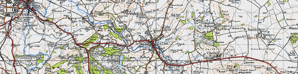 Old map of Calne in 1940