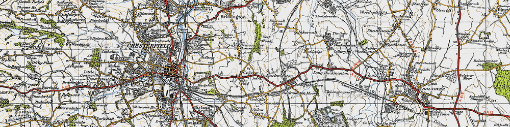 Old map of Calow in 1947