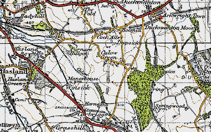 Old map of Calow Green in 1947