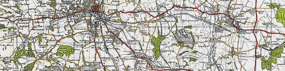 Old map of Calow Green in 1947