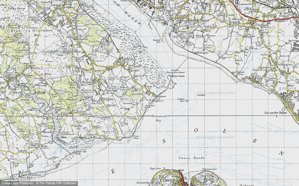 Old Map of Calshot, 1945 in 1945