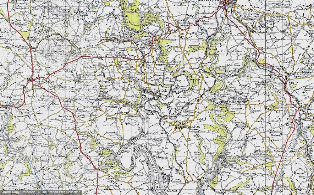 Old Map of Historic Map covering Buttspill in 1946