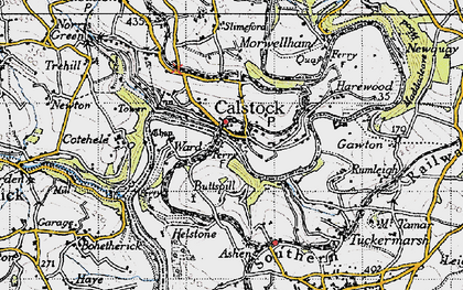Old map of Calstock in 1946