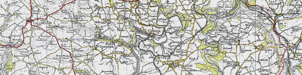 Old map of Calstock in 1946
