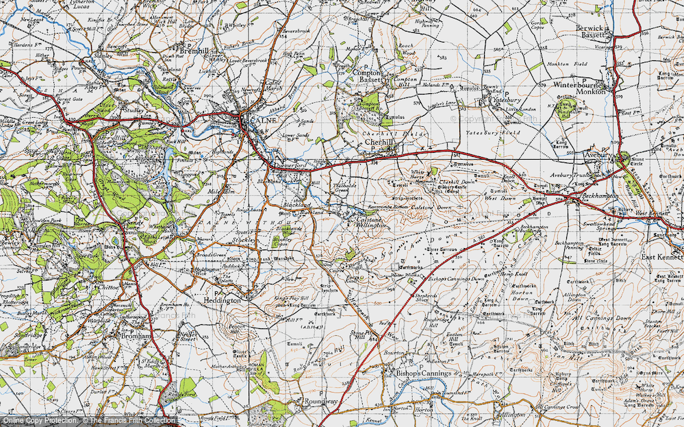 Old Map of Calstone Wellington, 1940 in 1940