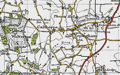 Old map of Calthorpe in 1945