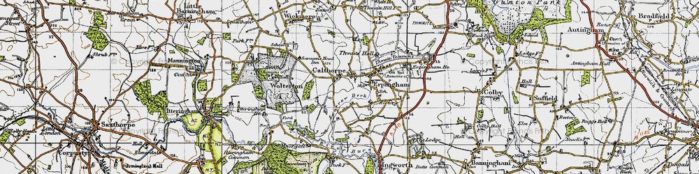 Old map of Calthorpe in 1945